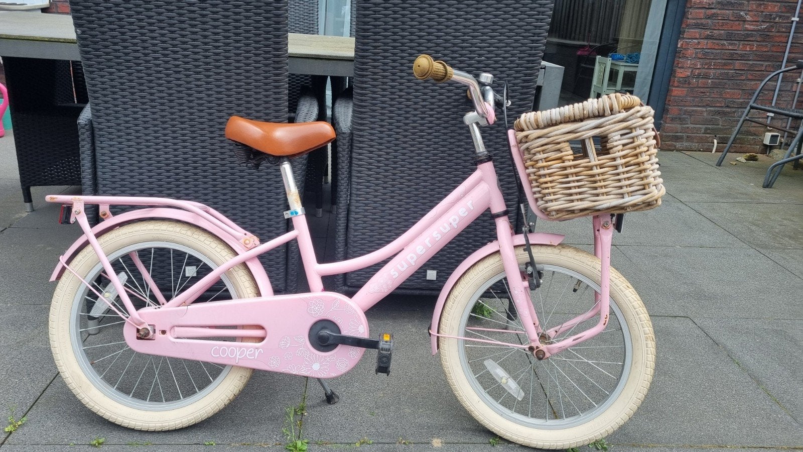 SuperSuper Cooper meisjesfiets 18 inch, Ophalen, Gebruikt, 18 inch, Handrem