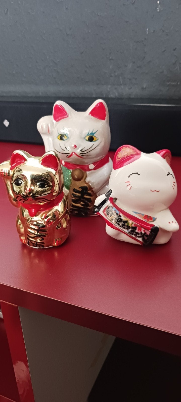 Set van 3 Maneki Neko gelukskatten spaarpot, Verzamelen, Spaarpotten, Ophalen of Verzenden