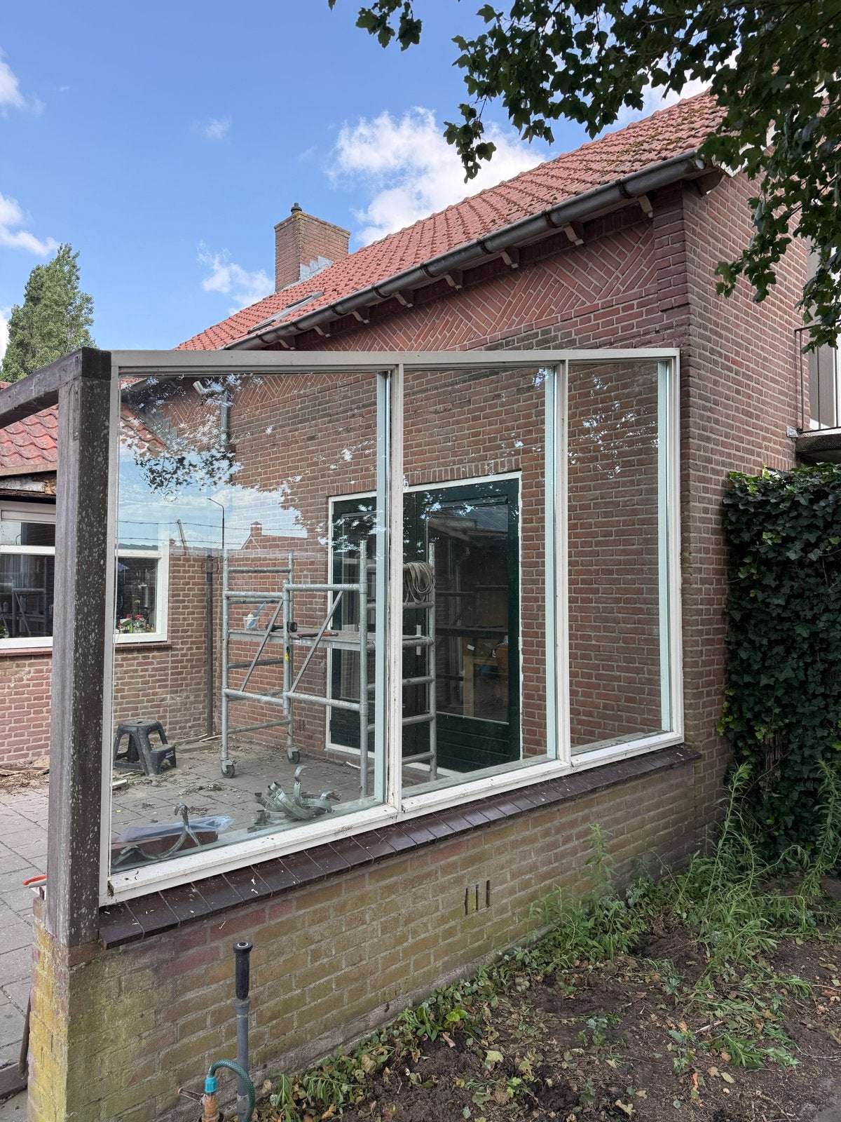 Kozijn met dubbelglas ramen, Doe-het-zelf en Verbouw, Ophalen, Gevelraam of Ruit, Gebruikt, 160 cm of meer