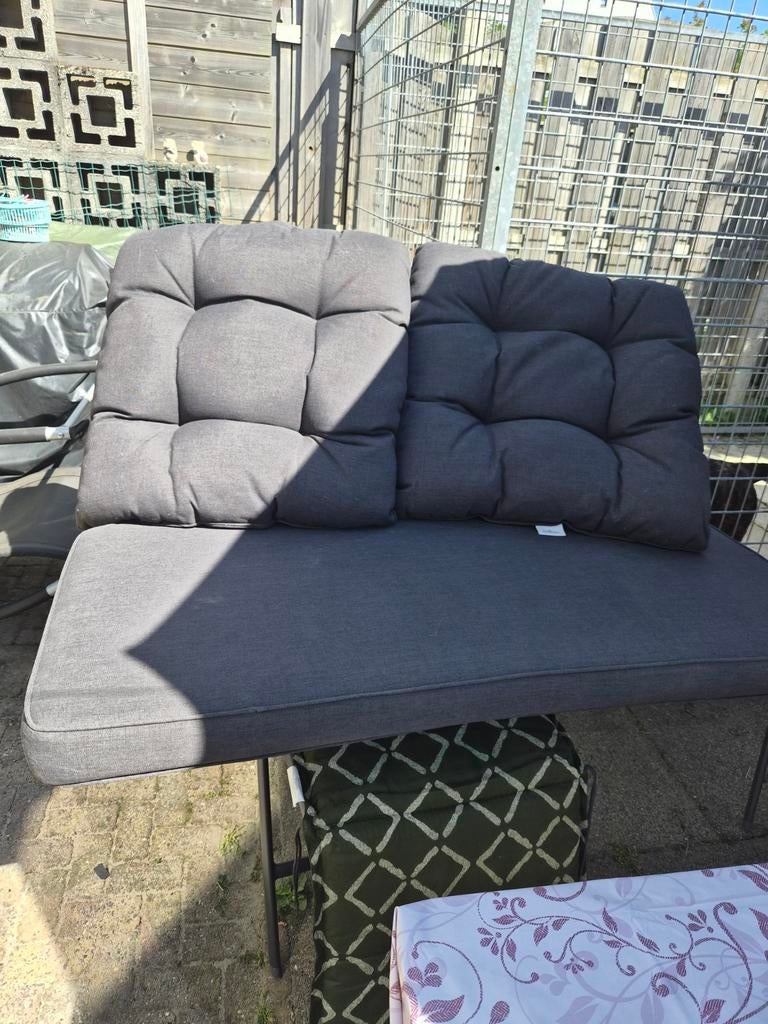 Tuinkussens Bios Le Duc - Grijs, Huis en Inrichting, Woonaccessoires | Kussens, Gebruikt, Grijs, Rechthoekig, Ophalen of Verzenden