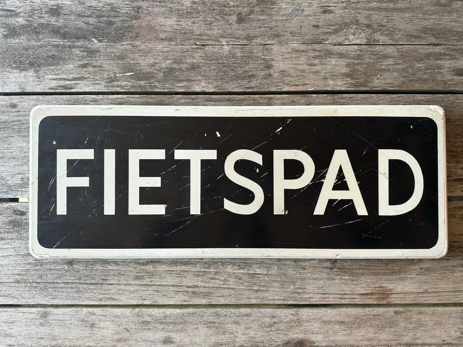Vintage fietspad verkeersbord, Ophalen, Gebruikt, Overige typen