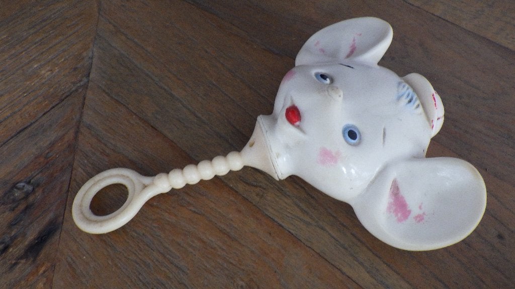 mooie retro rammelaar van kunststof, Verzamelen, Ophalen of Verzenden, Overige typen