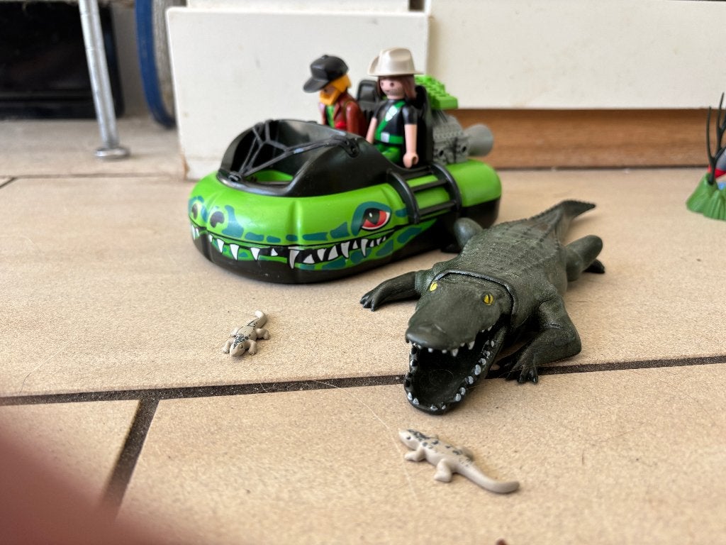 Playmobil 4446 Alligator met moerasboot en figuren, Ophalen of Verzenden, Gebruikt, Losse onderdelen
