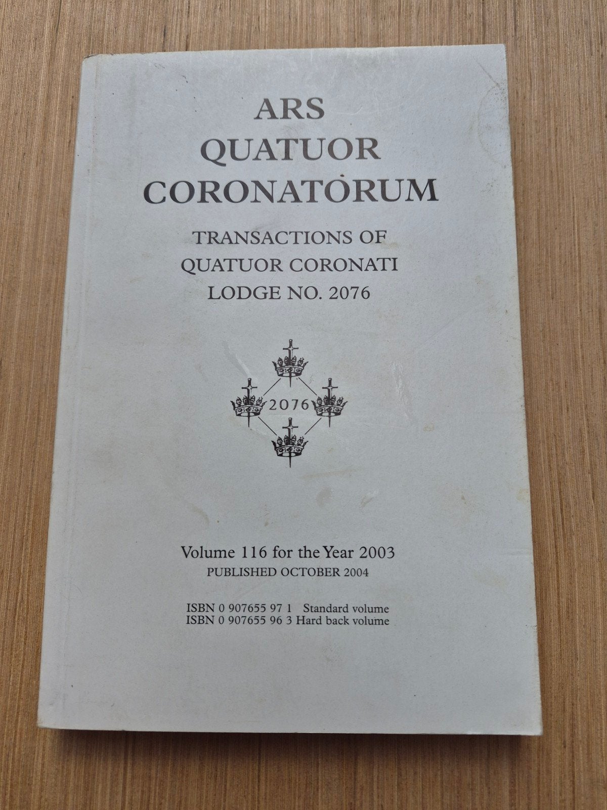 vrijmetselarij Ars Quatuor Coronatorum - (2003/2004), Ophalen of Verzenden