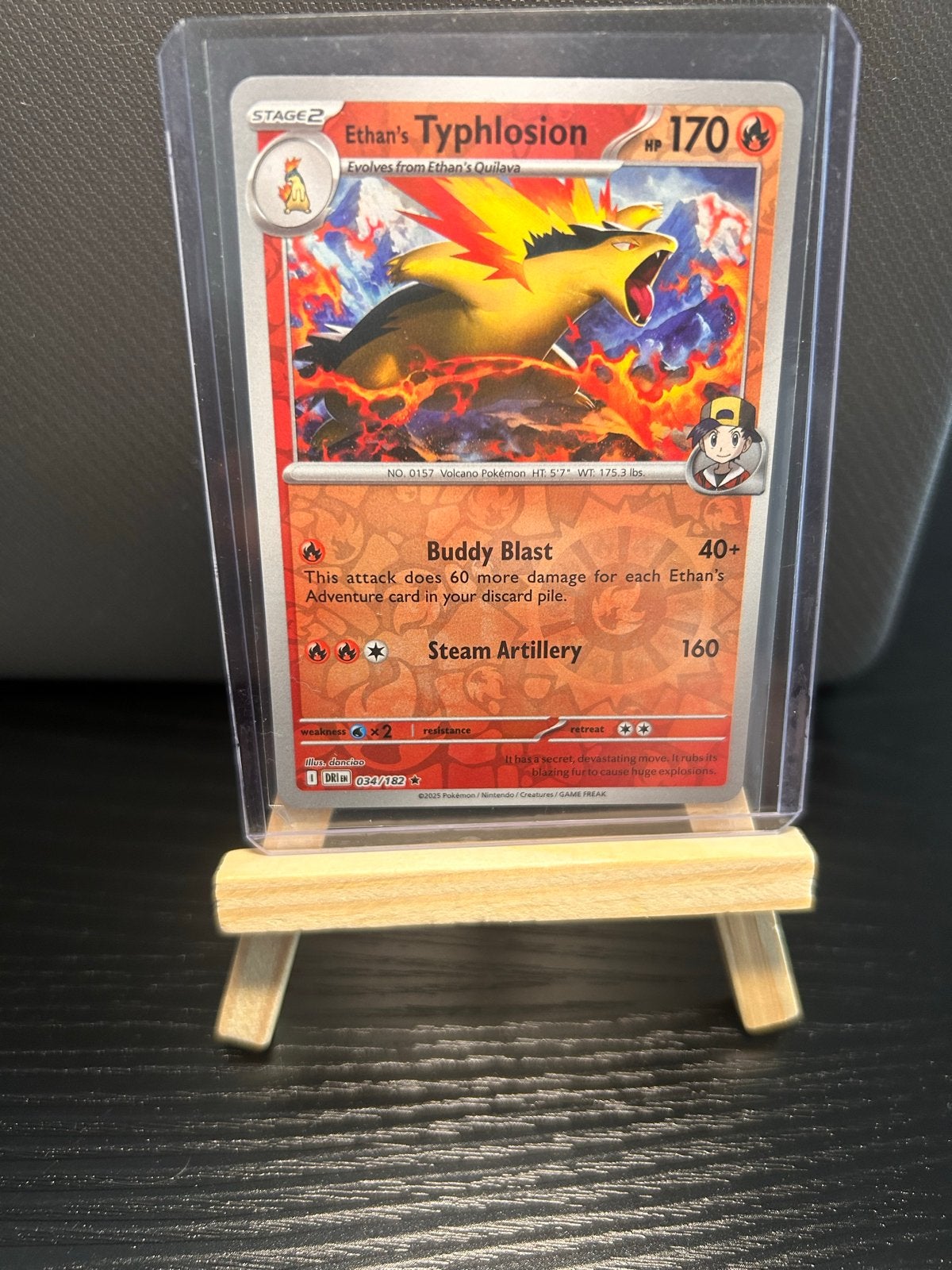 Ethan's Typhlosion Pokémon Kaart NM Staat, Ophalen of Verzenden, Zo goed als nieuw, Losse kaart