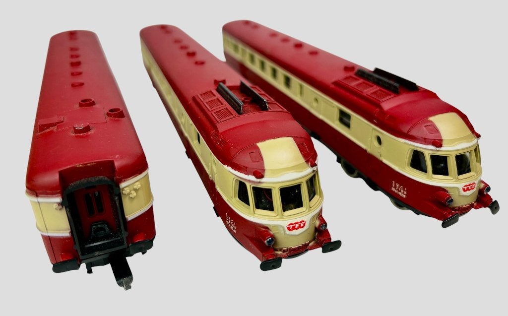 Vintage Lima H0 1002 - 3-delige TEE Treinset SNCF # 240, Gelijkstroom, 3-delige TEE Treinset SNCF, H0, Ophalen of Verzenden