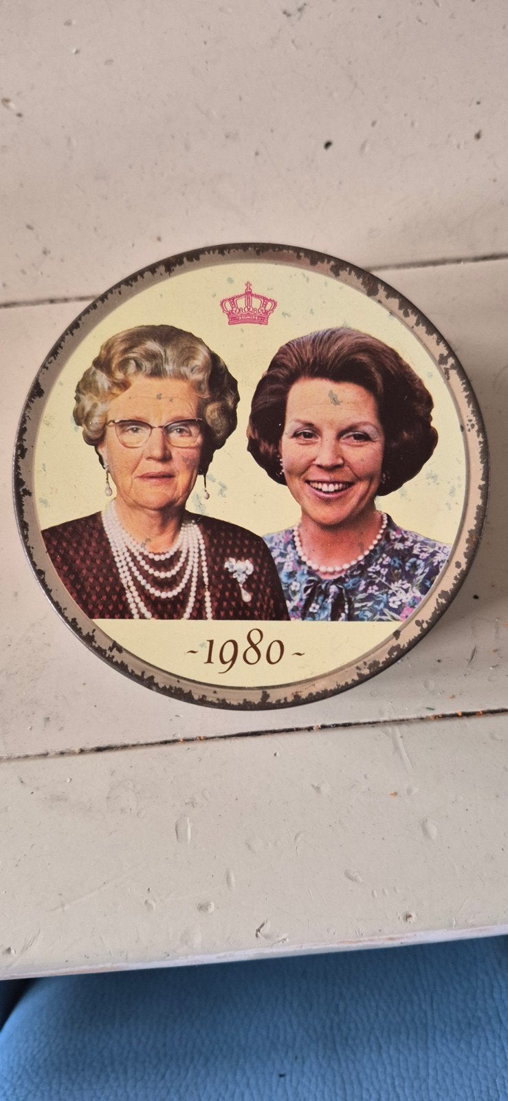 Vintage blik Juliana & Beatrix 1980 - Travel Sweets, Verzamelen, Ophalen of Verzenden, Gebruikt, Overige, Overige merken