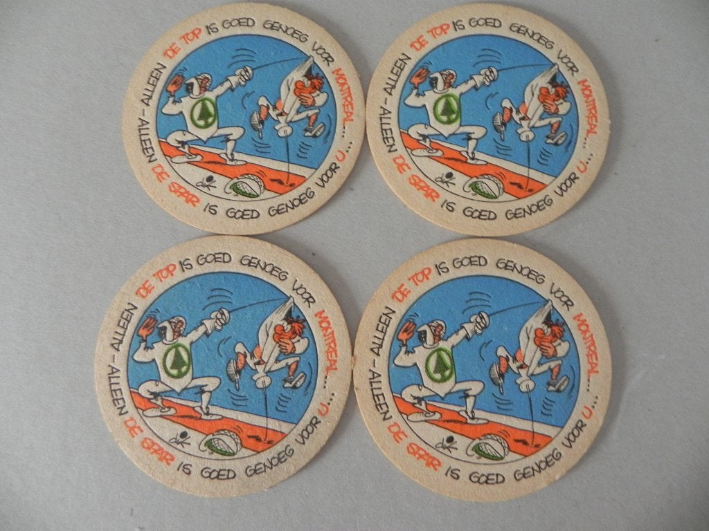 4 viltjes van Dik Bruynesteyn 1976 zomerspelen Montreal, Ophalen of Verzenden, Gebruikt, Gebruiksvoorwerp