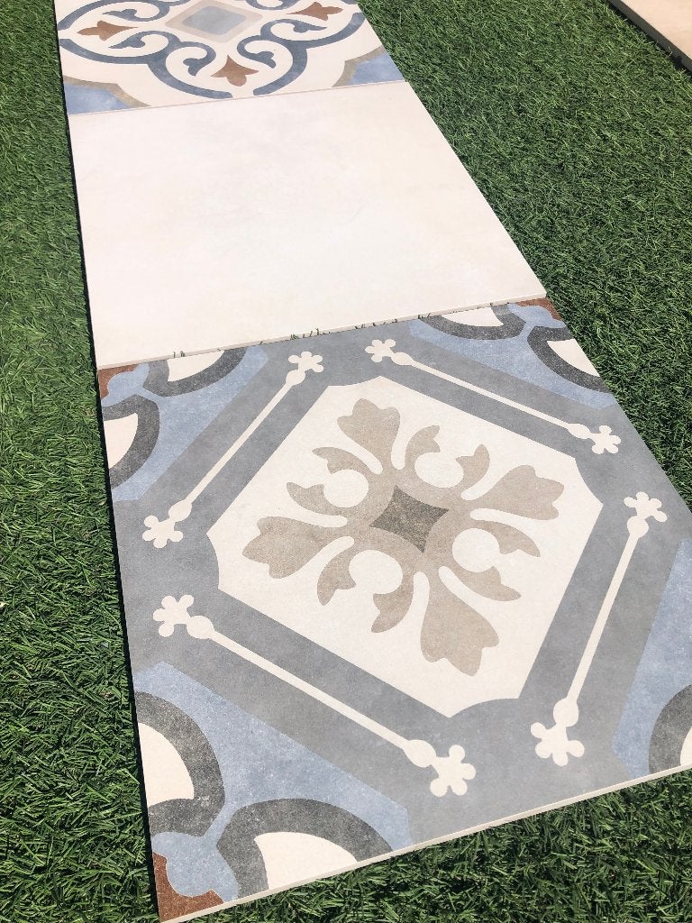 keramische terrastegels 60x60x2 met decor tegels 1 ste keus, Keramiek, Nieuw, Ophalen of Verzenden, 10 m² of meer