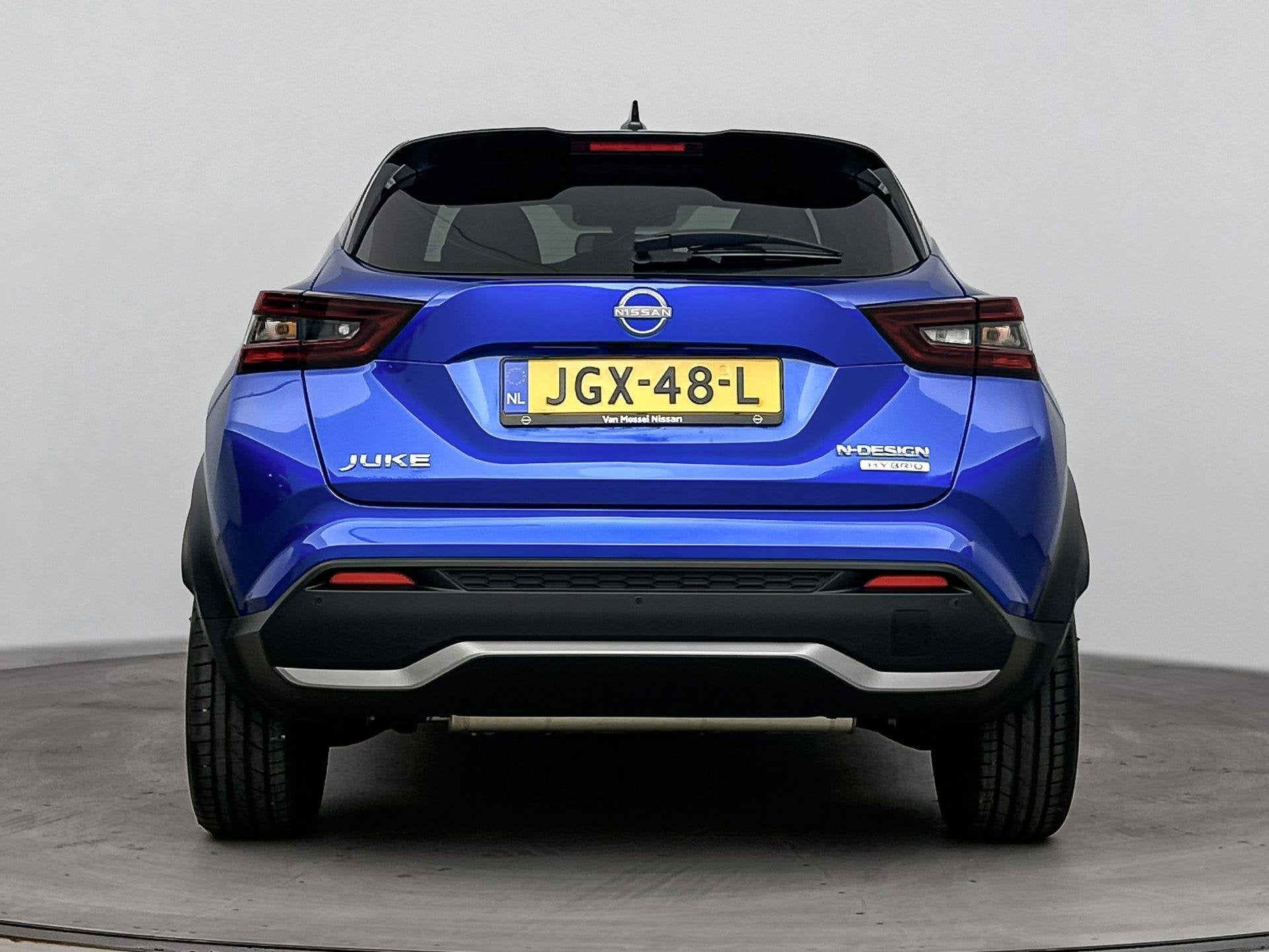 Nissan Juke 1.6 Hybrid N-Design 143PK | Automaat | Navigatie, Stof, Gebruikt, Blauw, Automatische klimaatregeling