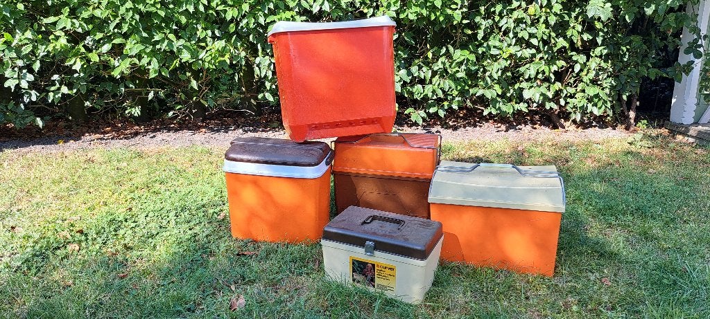 retro koelboxen, wasmand, naaibox curver, Verzamelen, Ophalen, Huis en Inrichting
