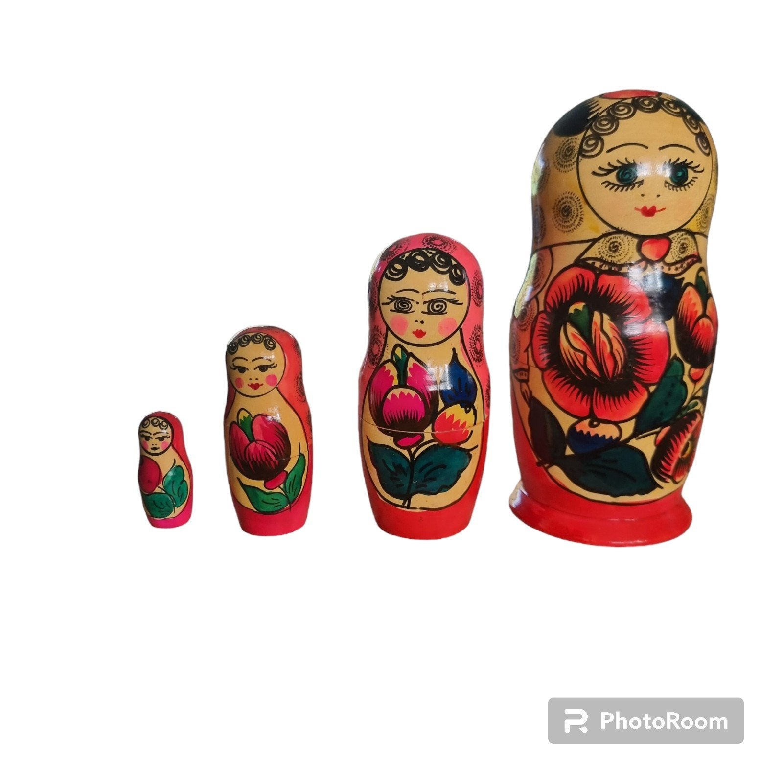Matroesjka complete set 4 stuks - Handgemaakt en beschilderd, ., Ophalen of Verzenden, Zo goed als nieuw, .