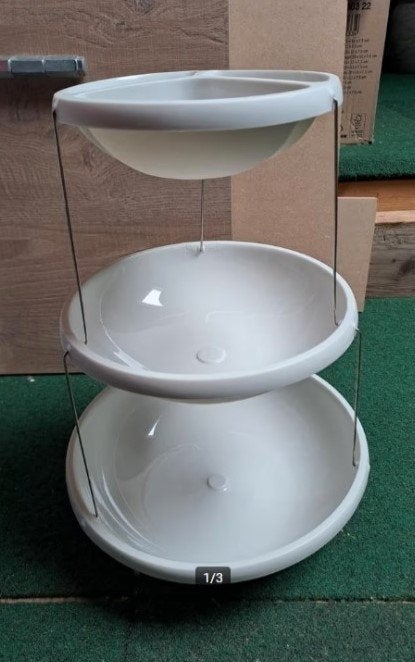 kunststof schalen,etagere,decoratie,snack schalen,nestschaal, Etagère, Ophalen of Verzenden, Zo goed als nieuw, Inklapbaar