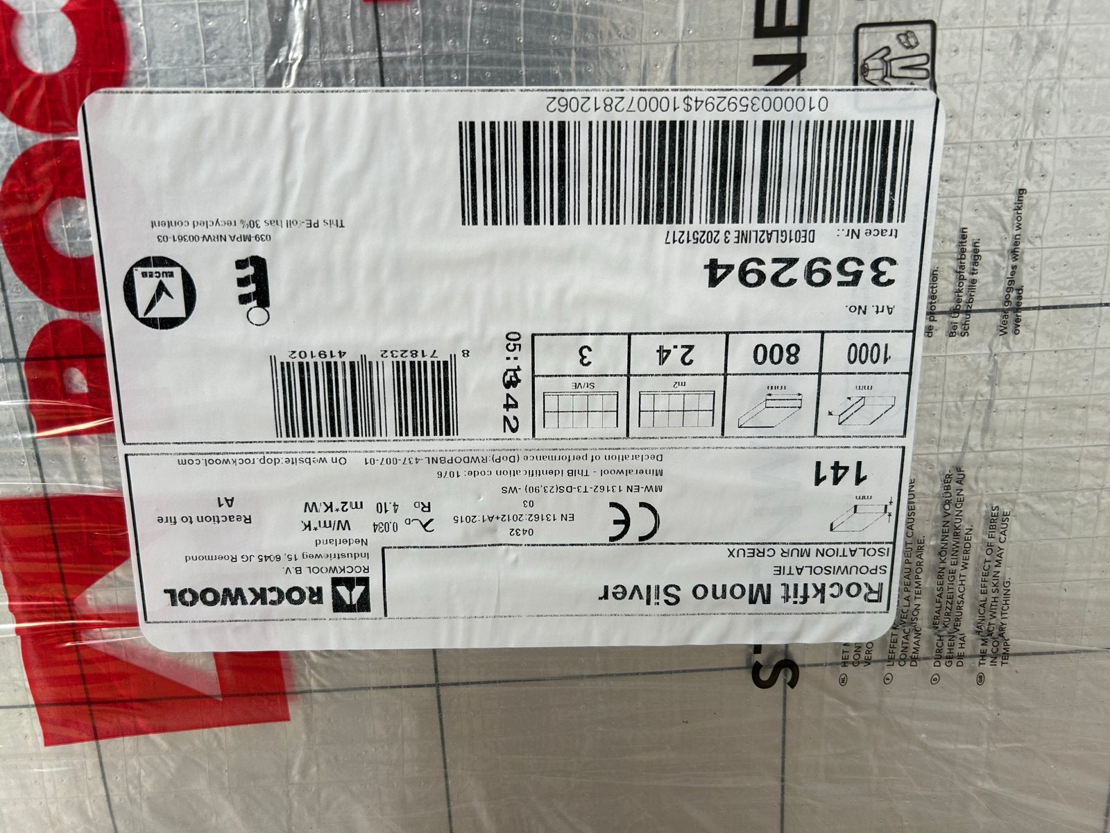 Rockwool Rockfit Mono Silver Steenwol Isolatieplaten, Nieuw, Steenwol, Ophalen of Verzenden, 15 m² of meer