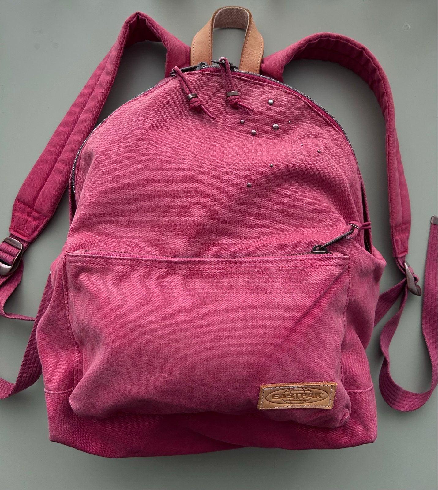 Eastpak Padded Sleek'R Rugzak Roze met Studs, Ophalen of Verzenden, Gebruikt, 25 tot 40 cm, Eastpak