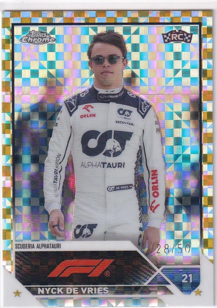 Nyck de Vries Gold Checker Refractor RC #68 /50, Verzenden, Nieuw, Formule 1