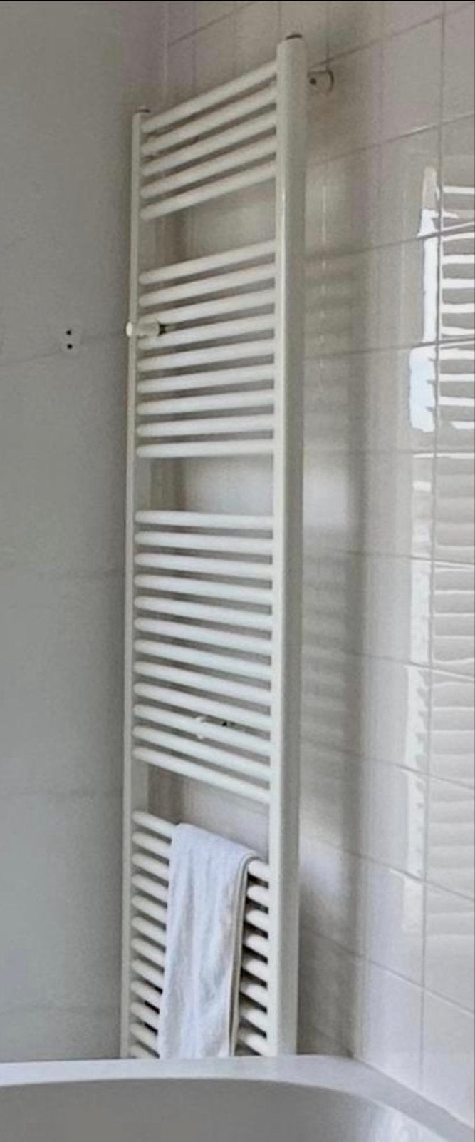 Witte design handdoekradiator 60x180cm met thermostaat, Ophalen, Gebruikt, Radiator, 60 tot 150 cm