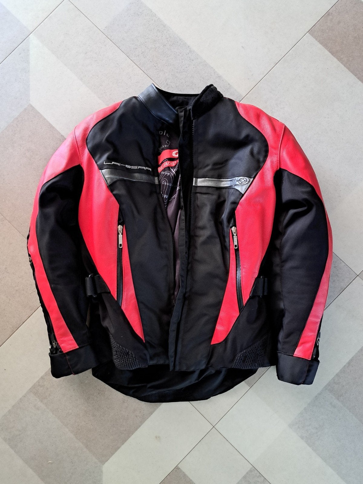 Dames Motorjas Leer GRID zwart rood 40, Jas | leer, Ophalen of Verzenden, GRID, Dames