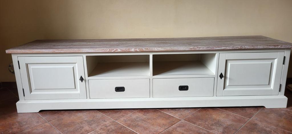 De Bommel Lakewood massief houten tv meubel, Ophalen, Gebruikt, 200 cm of meer, Minder dan 100 cm
