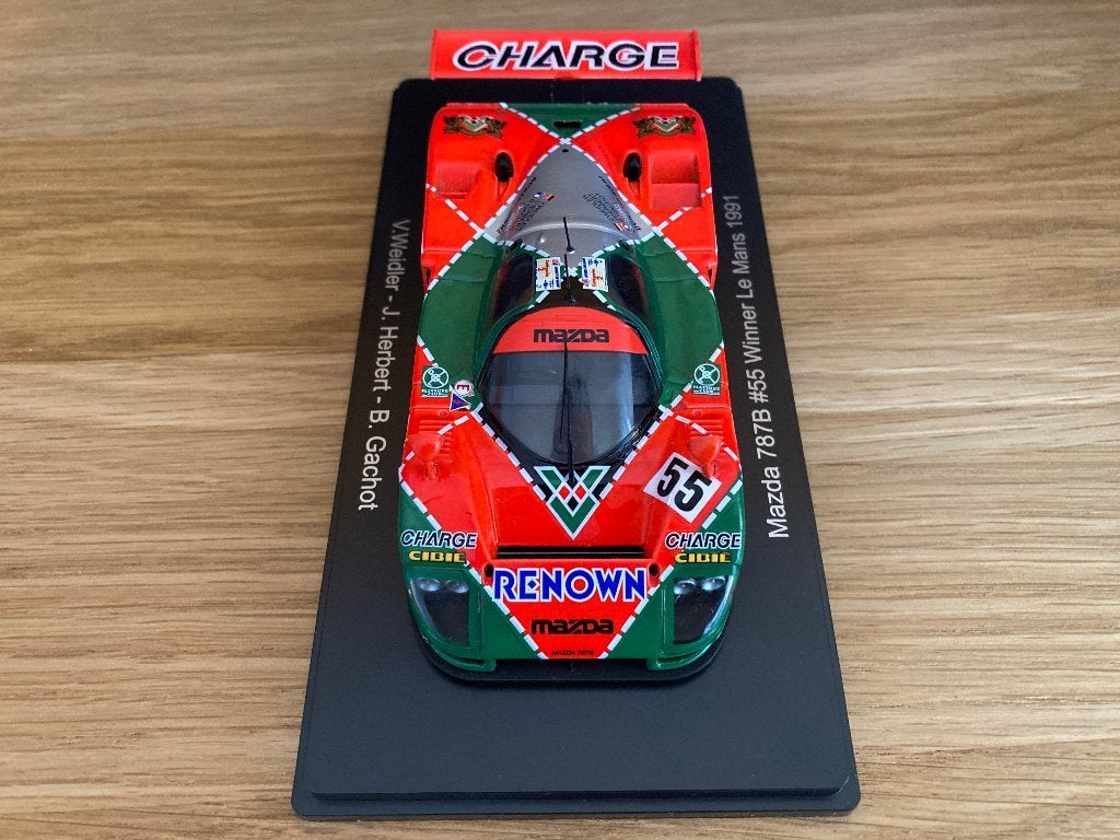 ✅ Mazda 787B 1:43 24h LeMans win 1991 Gachot Weidler Herbert, Ophalen of Verzenden, Nieuw, Auto's