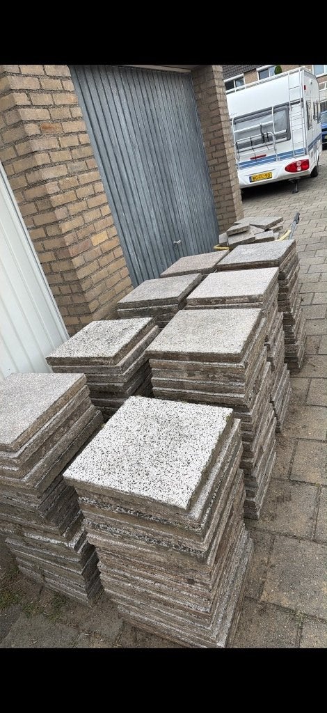 Gratis tegels ophalen, Tuin en Terras, Ophalen, Gebruikt, Beton, Terrastegels