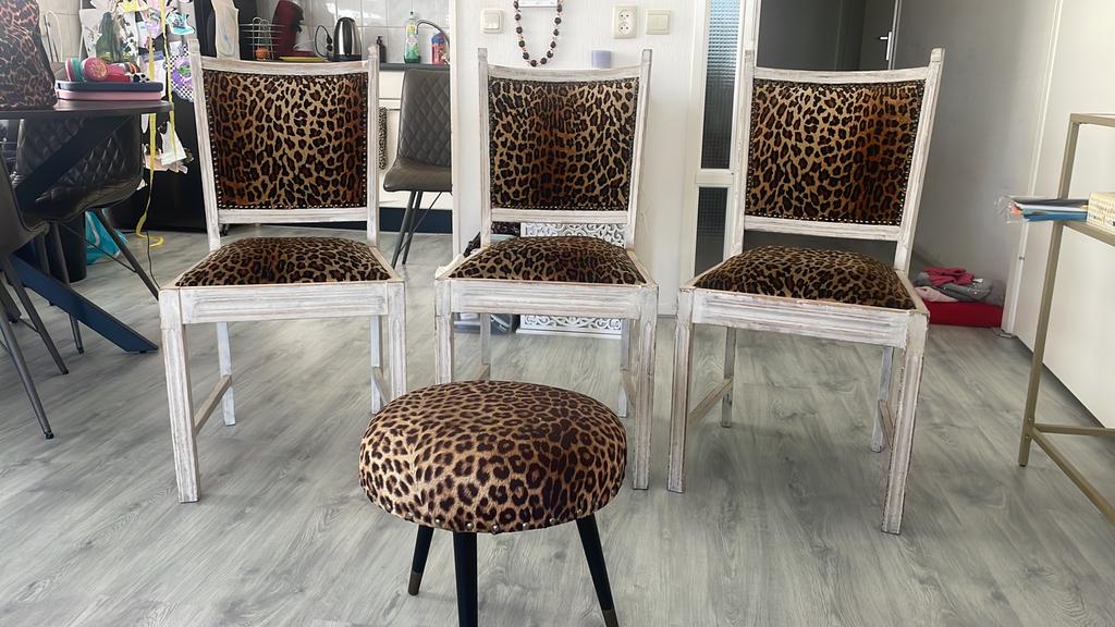 Mooie panterprint stoelen, Ophalen
