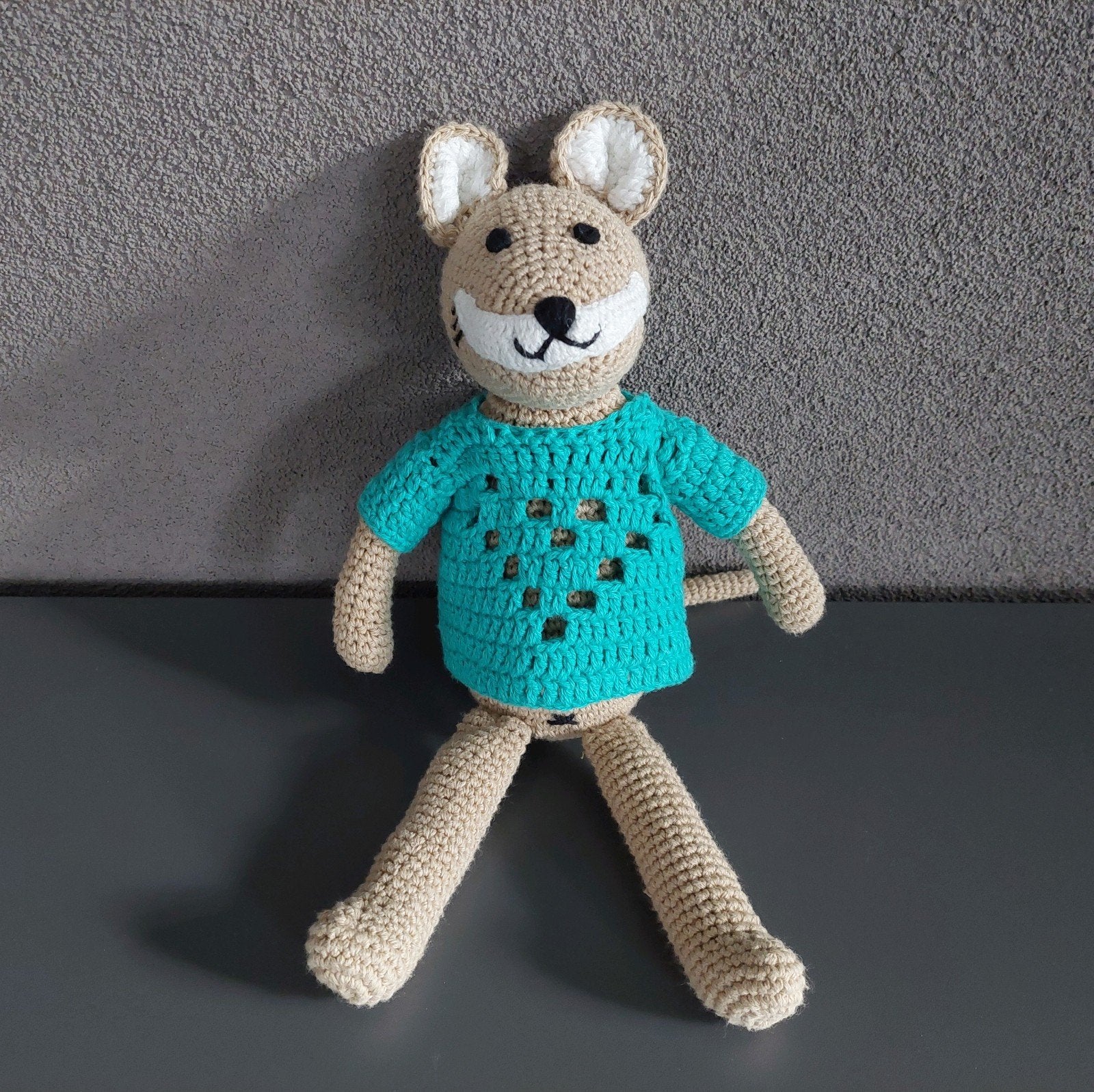 Gehaakt gevulde pop Sew Heart Felt muis met jurk knuffel, Overige typen, Grijs, Nieuw, Ophalen of Verzenden