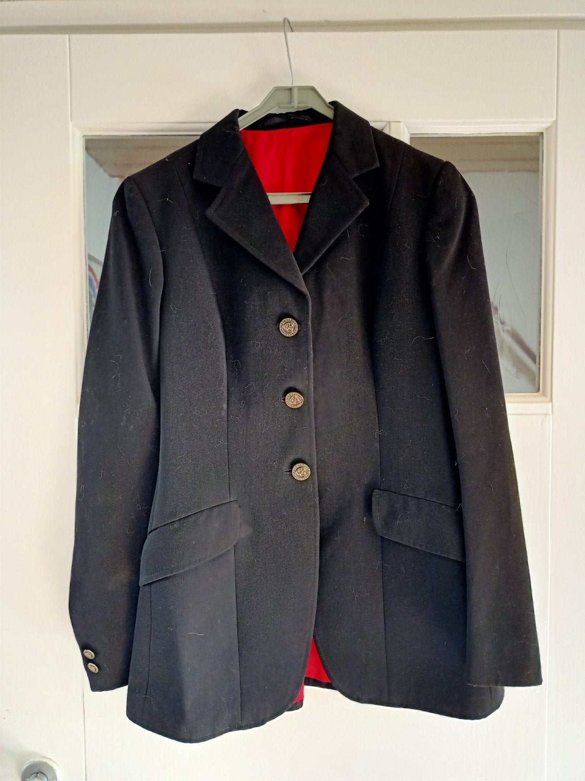 Wedstrijdjasje ruiter/menner - Zwart met rode voering, Ophalen of Verzenden, Dressuur, Bovenkleding