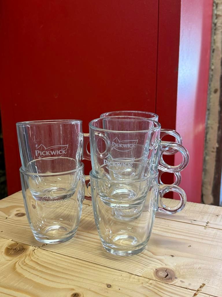 Set van 6 Pickwick theeglazen, Huis en Inrichting, Keuken | Servies, Ophalen, Glas of Glazen, Gebruikt, Glas