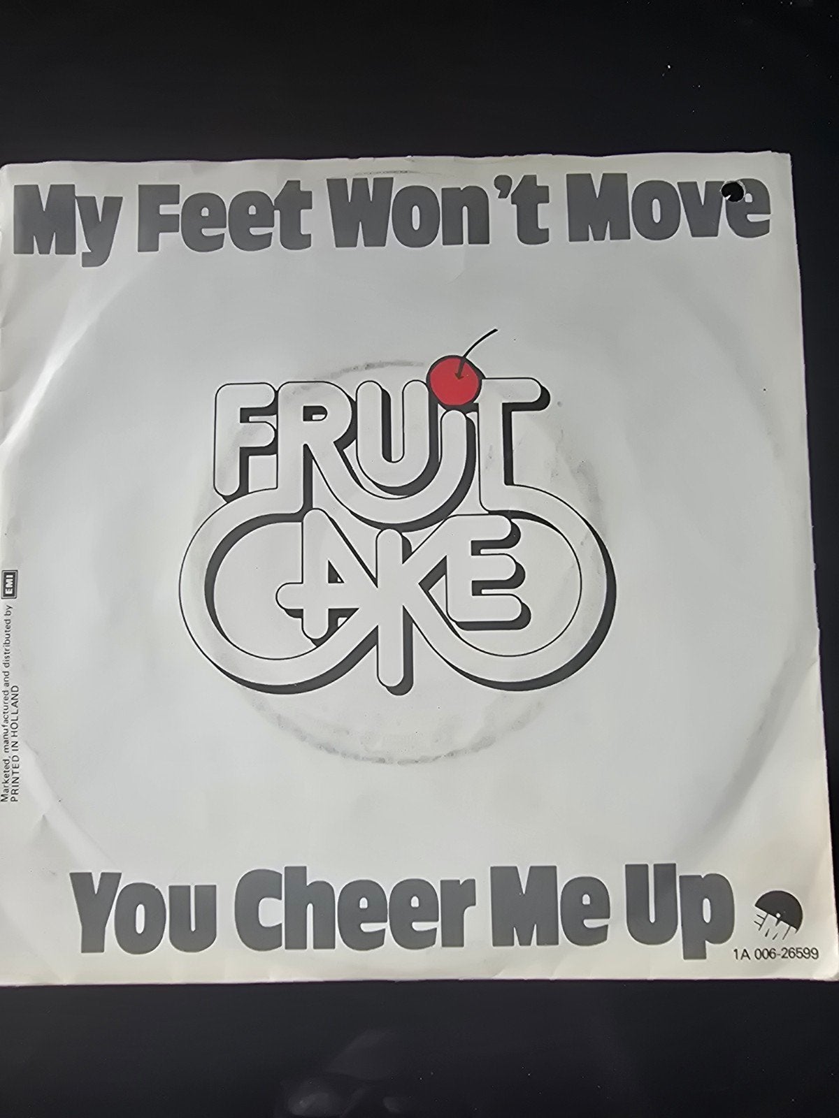 Fruitcake - My Feet Won't Move / You Cheer Me Up (Single), Cd's en Dvd's, Gebruikt, 7 inch, Ophalen of Verzenden, Pop