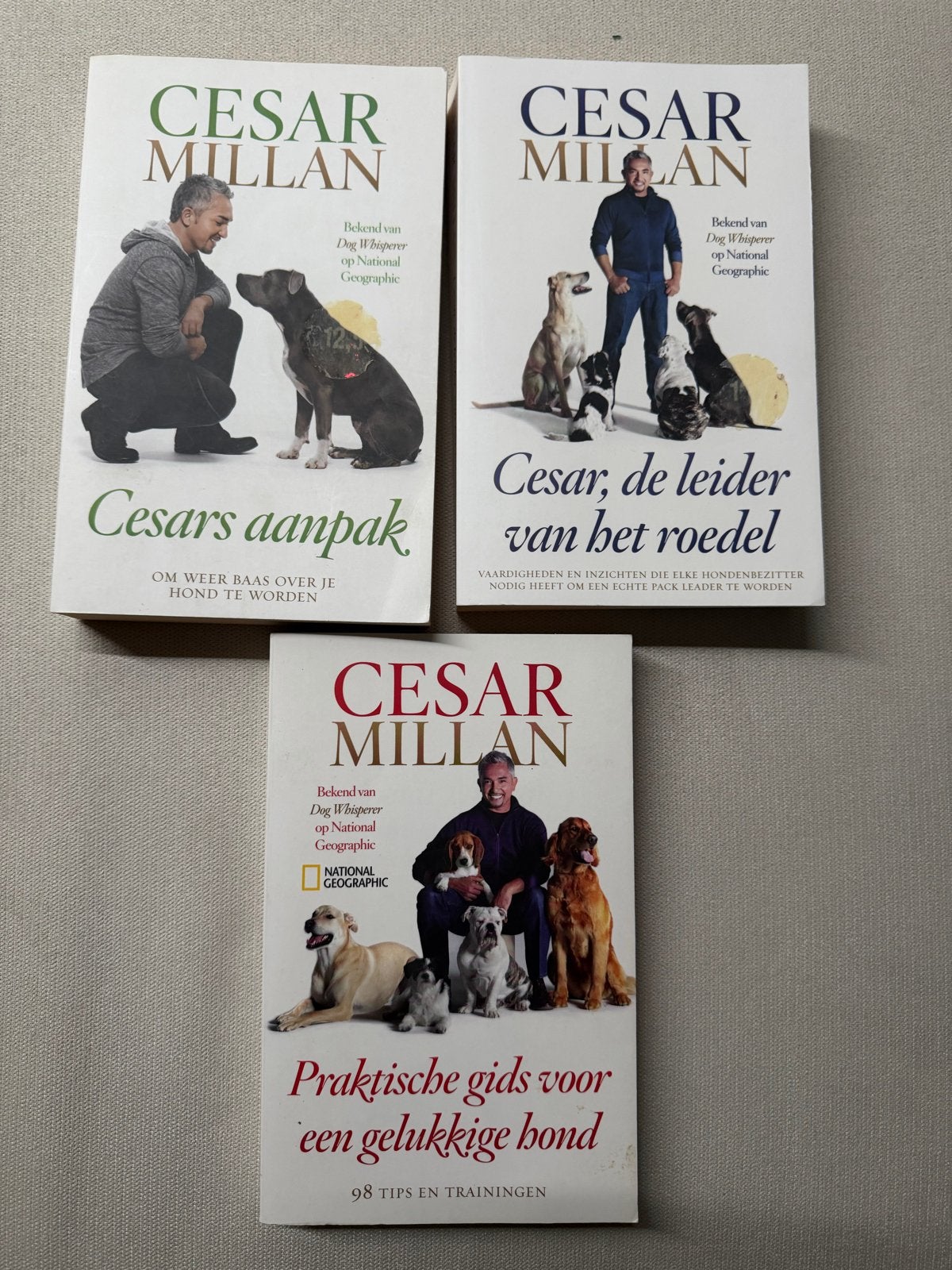 Cesar Millan Boekenpakket: 3 Hondenboeken, Ophalen of Verzenden, Gelezen, Honden