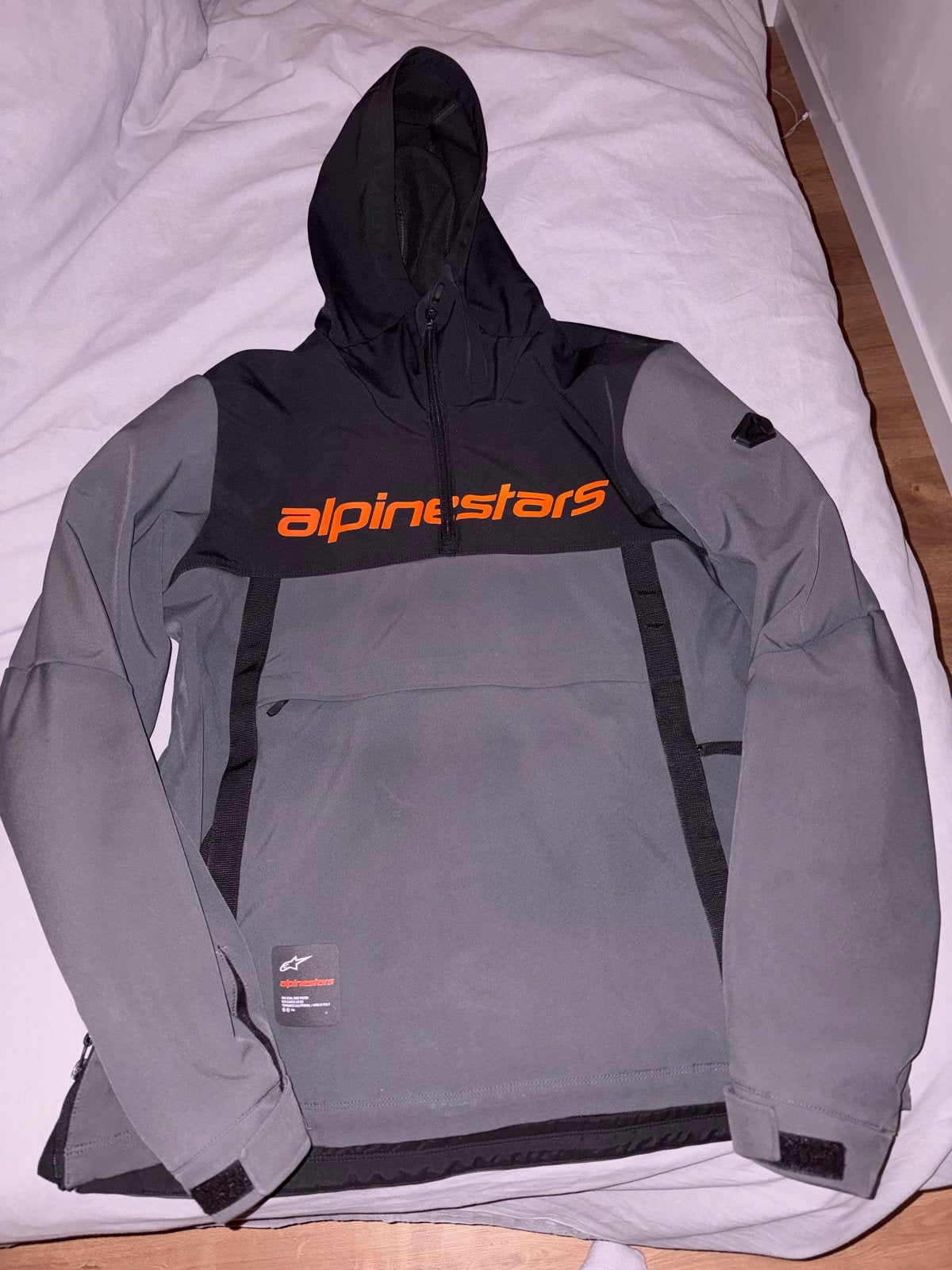 Motorjas Alpinestars Sherpa Hoodie Grijs Zwart Oranje L, Motoren, Ophalen of Verzenden, Tweedehands, Heren, Jas | textiel