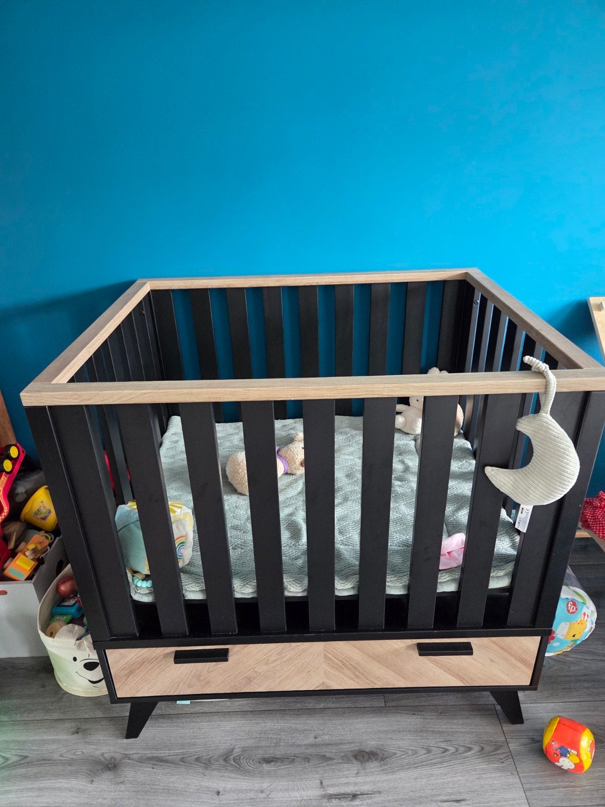 Interbaby Box Lancaster met lade en verstelbare bodem, Kinderen en Baby's, Ophalen, Zo goed als nieuw, Rechthoekig, In hoogte verstelbaar