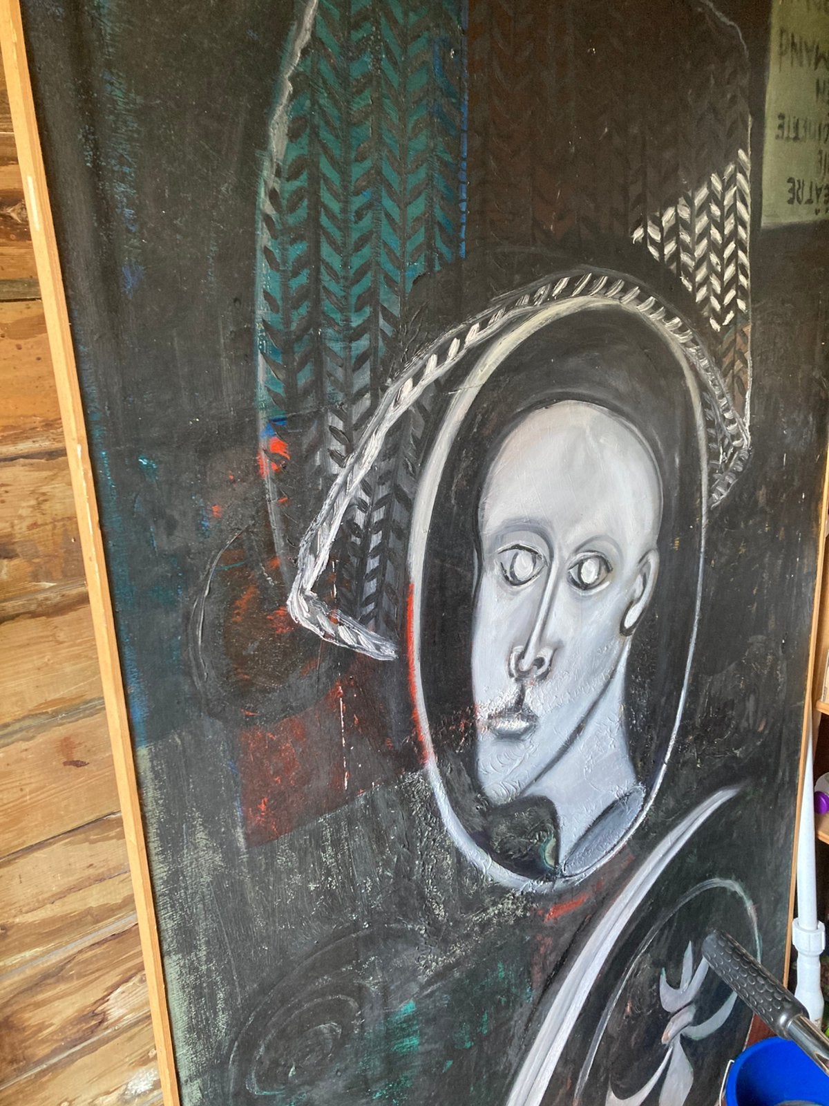 Zeer groot schilderij. Lees omschrijving., Ophalen