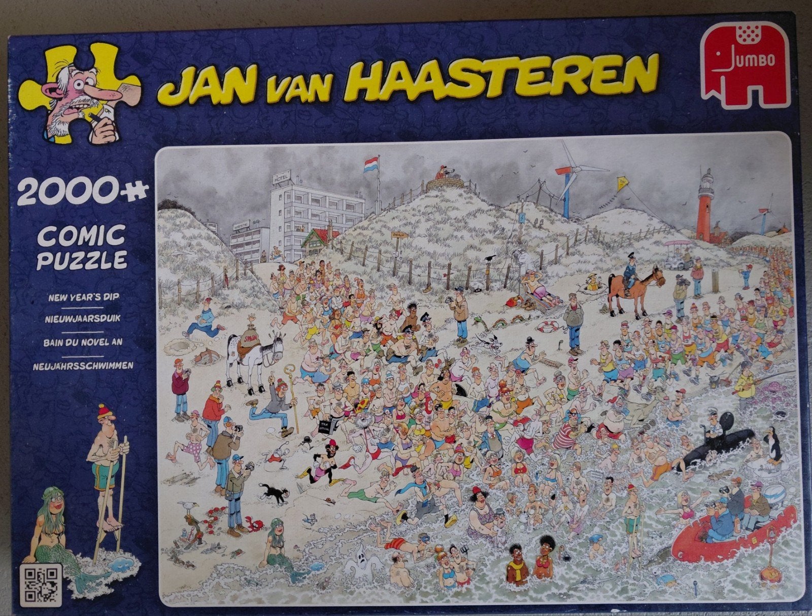jan van haasteren,  nieuwjaarsduik, Hobby en Vrije tijd, Ophalen of Verzenden, Meer dan 1500 stukjes, Zo goed als nieuw, Legpuzzel