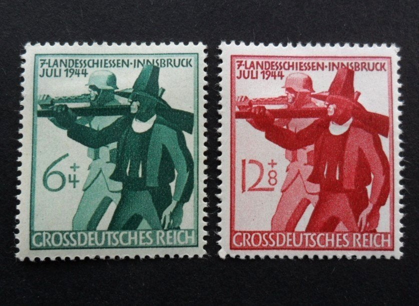 Historie 3eRijk WOII 1944 serie zegels met soldaat Wehrmacht, Ophalen of Verzenden, Duitsland, Overige typen