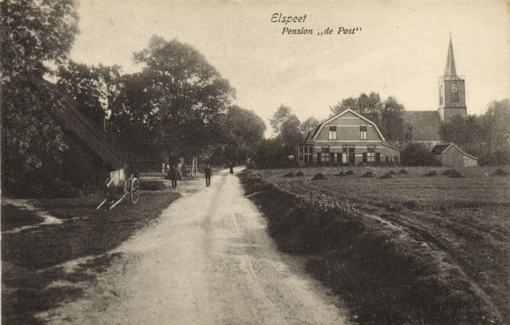 Elspeet - Pension de Post - beschreven, Verzamelen, Verzenden, 1920 tot 1940, Ongelopen, Gelderland