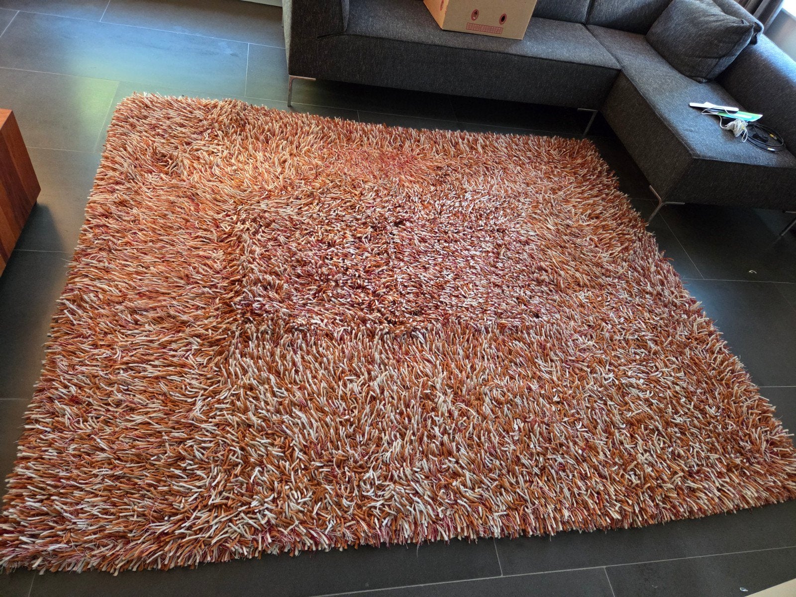 Grof Oranje Gemêleerd Vloerkleed - 220x260cm, Huis en Inrichting, Ophalen, Gebruikt, 200 cm of meer, Oranje