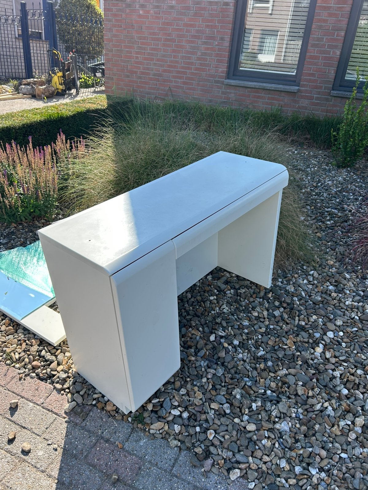Kaptafel / bureau met spiegel, Ophalen, Gebruikt, 100 tot 150 cm, Minder dan 100 cm