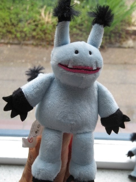 Vingerpopje Monstertje Maar eerst ving ik een monster, Overige typen, Grijs, Ophalen of Verzenden, Zo goed als nieuw