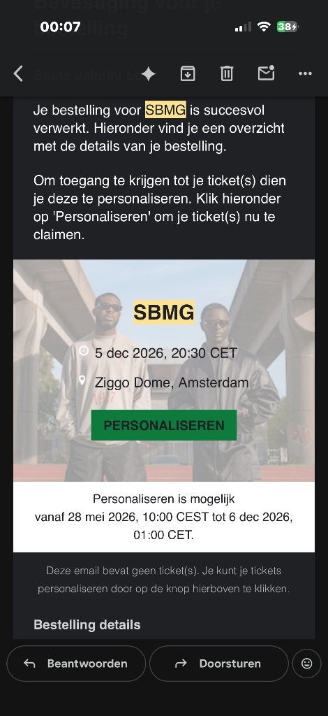 SBMG tickets 2x, Twee personen, December