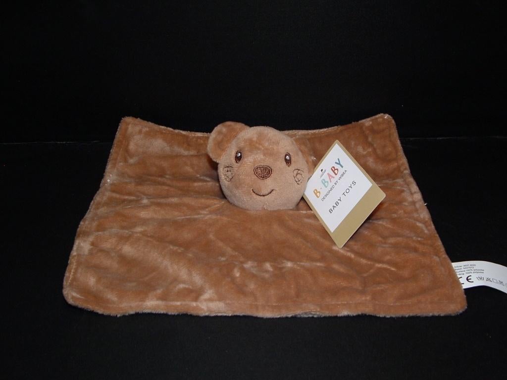WIBRA B BABY BEER KNUFFELDOEK VELOURS BRUIN MET RA, Ophalen of Verzenden, Nieuw, Overige typen