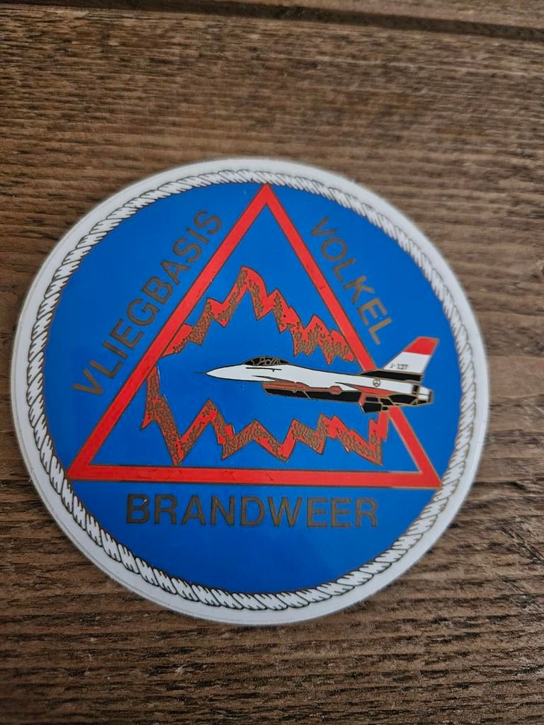 Vliegbasis Volkel Brandweer sticker, Ophalen of Verzenden, Zo goed als nieuw