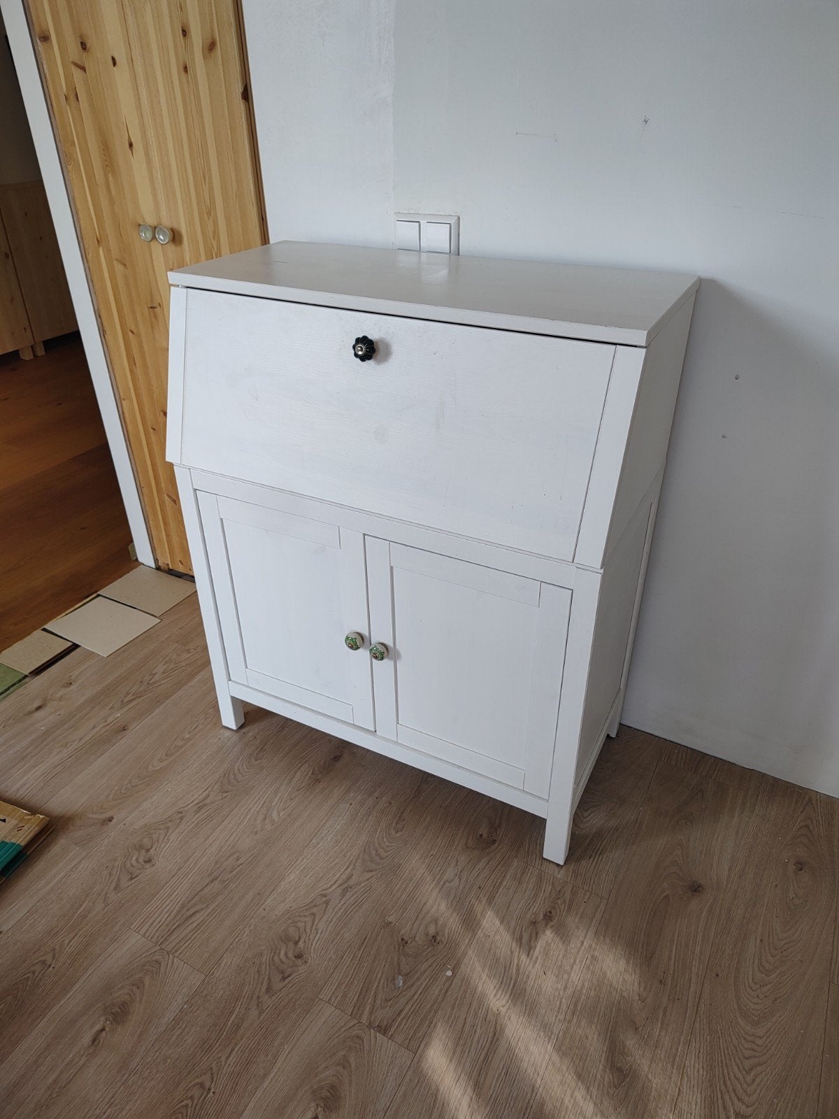 IKEA Hemnes Secretaire Wit - Compact en Functioneel Bureau, Huis en Inrichting, Kasten | Secretaires, Ophalen, Zo goed als nieuw