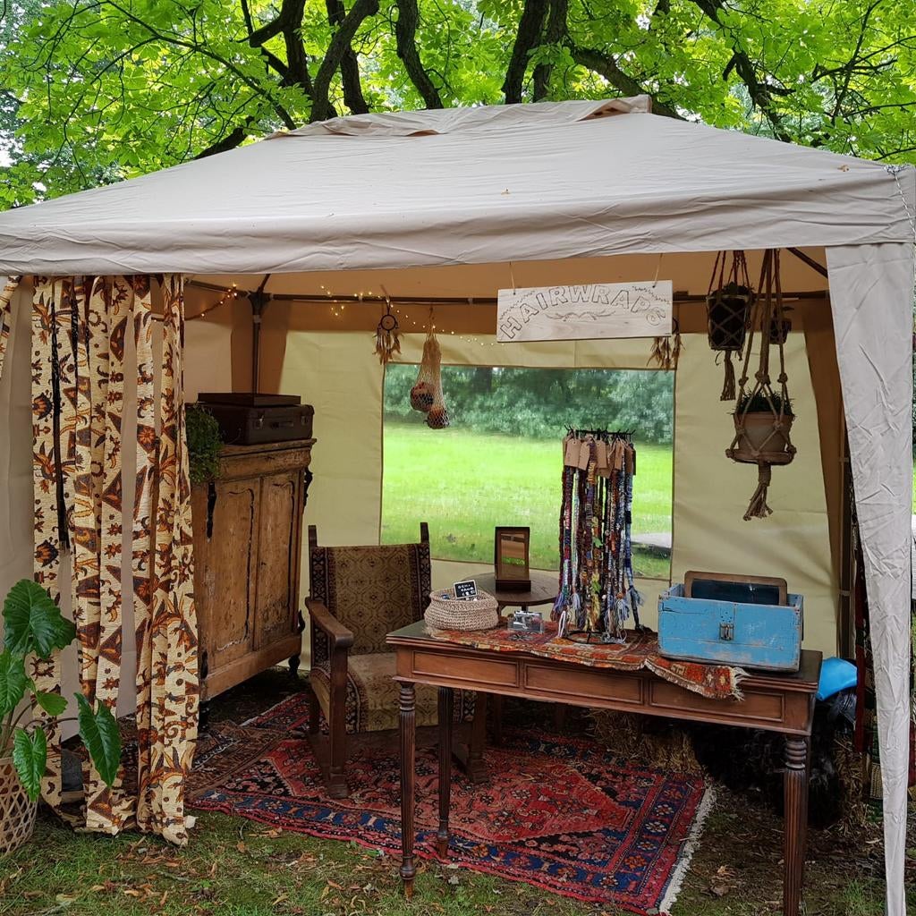 Paviljoen taupe/beige ZGAN!!, Tuin en Terras, Ophalen, Zo goed als nieuw, Minder dan 5 meter, Paviljoen