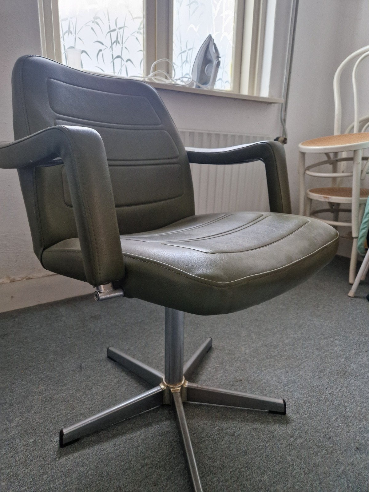 Vintage Welonda kappers draaistoel - Groen, Antiek en Kunst, Ophalen
