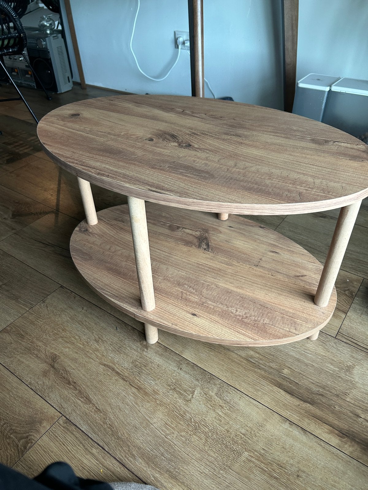 Højreby Oval Coffee Table / Salontafel (Wood Look), Huis en Inrichting, Ophalen, Minder dan 50 cm, 50 tot 100 cm, Zo goed als nieuw