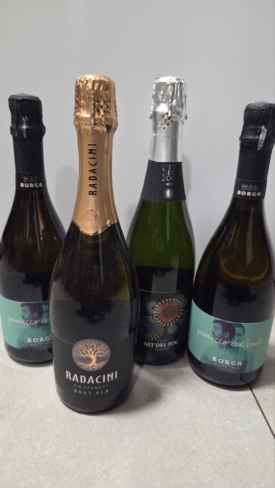 4x Cava / Prosecco / Brut, Verzamelen, Ophalen of Verzenden, Nieuw, Italië, Champagne