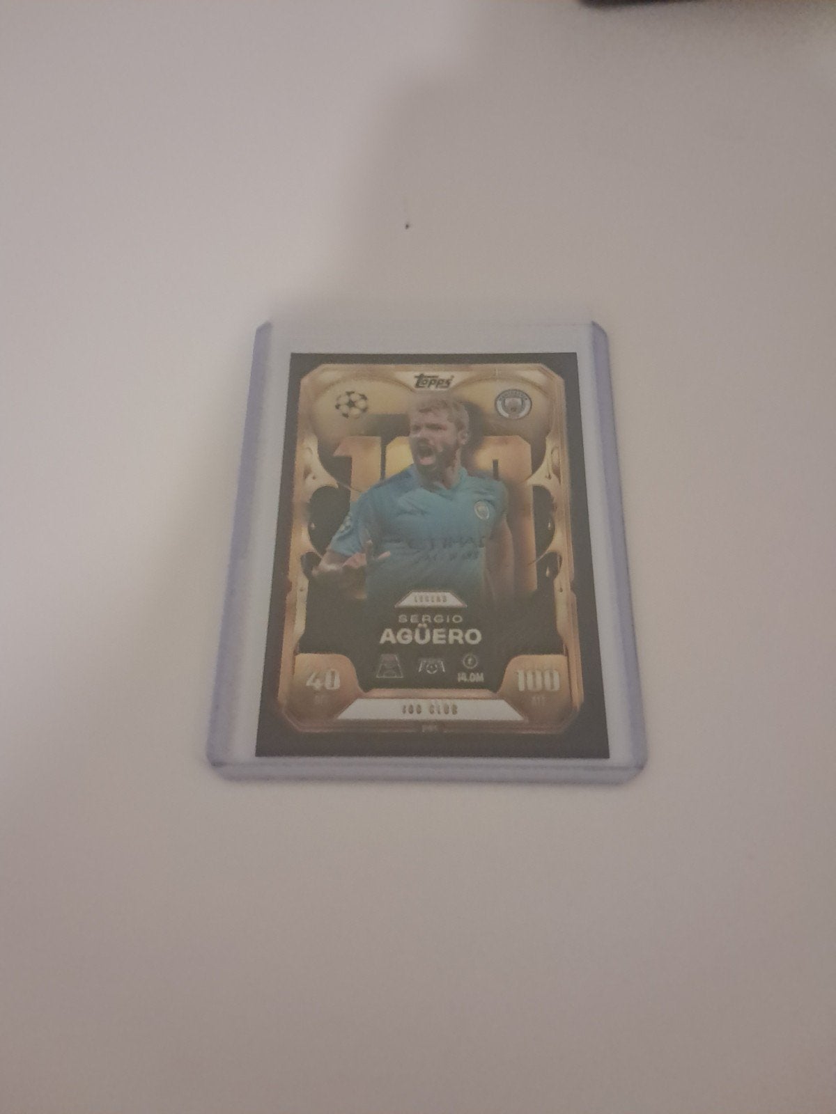 Sergio Agüero Topps Champions League Kaart, Ophalen of Verzenden, Zo goed als nieuw, Buitenlandse clubs, Spelerskaart