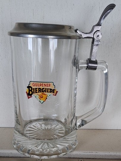 Gulpener Bierglas Pul Biergilde met deksel, Ophalen of Verzenden, Nieuw, Glas of Glazen, Gulpener